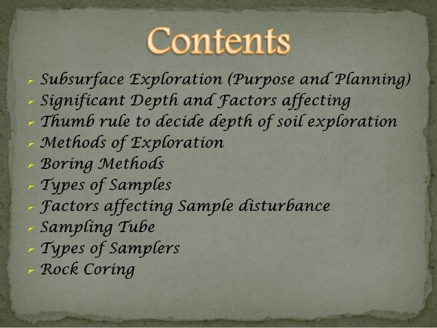 Sub surface exploration subsurface exploration nptel